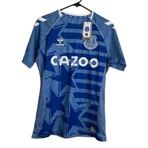 Everton Hummel Jersey US XS EU S Thanksgiving 2021 Blue Mens Short Sleeve USA